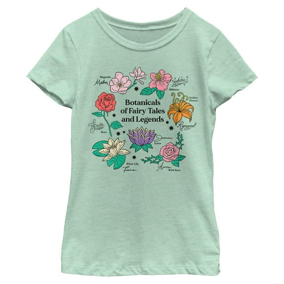 Girl's Disney Princesses Floral Fairy Tales  Graphic T-Shirt