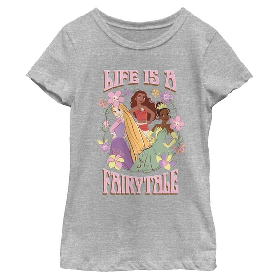 Girl's Disney Princesses Life Is A Fairytale  Graphic T-Shirt