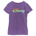 thumbnail image 1 of Girl's Disney Rainbow Logo Graphic Tee Purple Berry Large, 1 of 4