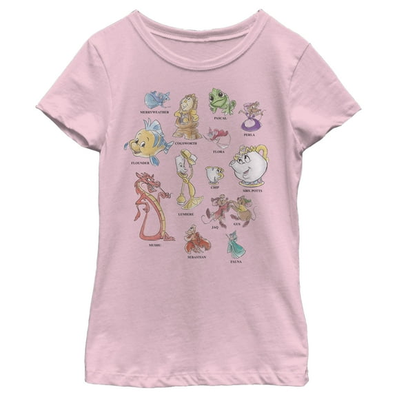 Girl's Disney Sidekicks Sketch  Graphic Tee Light Pink Large