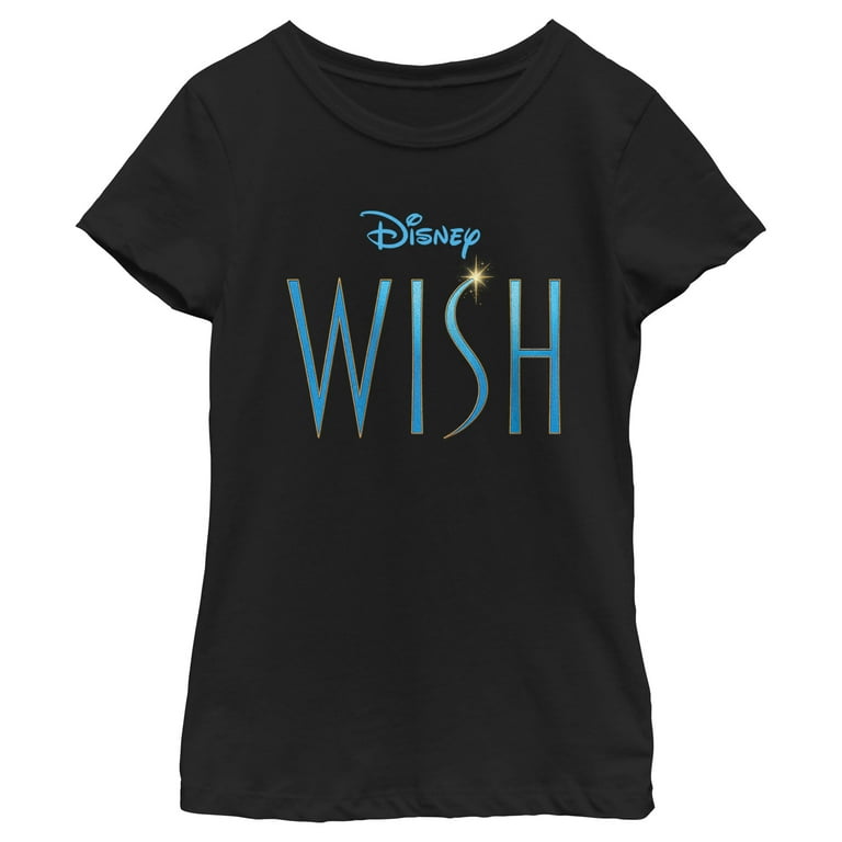 Girl's Disney Wish Movie Logo T-Shirt - Black - X Large