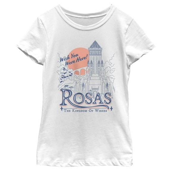 Girl's Disney Wish Rosas The Kingdom of Wishes T-Shirt - White - Medium