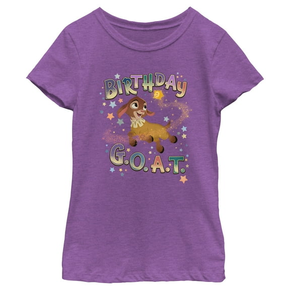 Girl's Disney Wish Valentino Birthday G.O.A.T. T-Shirt - Purple Berry - Medium