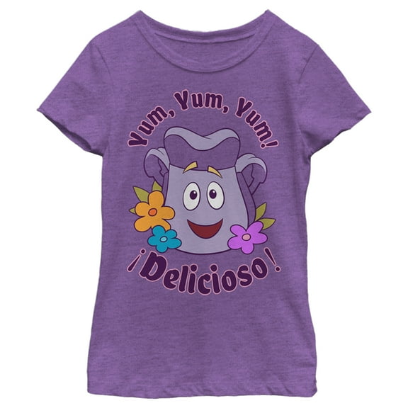 Girl's Dora the Explorer Yum Yum Delicioso  Graphic Tee Purple Berry X Large
