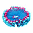 thumbnail image 1 of Girl's Double Mesh Tutu Skirt with Color-Blocked Ruffled Trim – Bright Sky Blue/Hot Pink Performance Tutu for 2-11 Years Old Carnival Events Birthday Parties Daily Dress-Up, 1 of 4