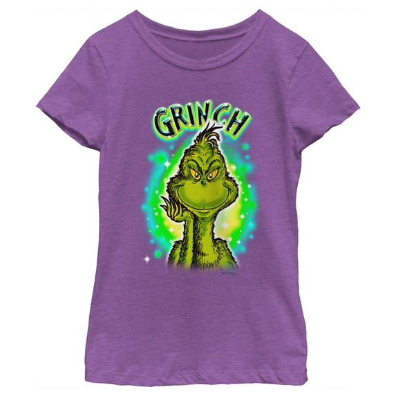 Girl's Dr. Seuss Airbrush Grinch Graphic T-Shirt