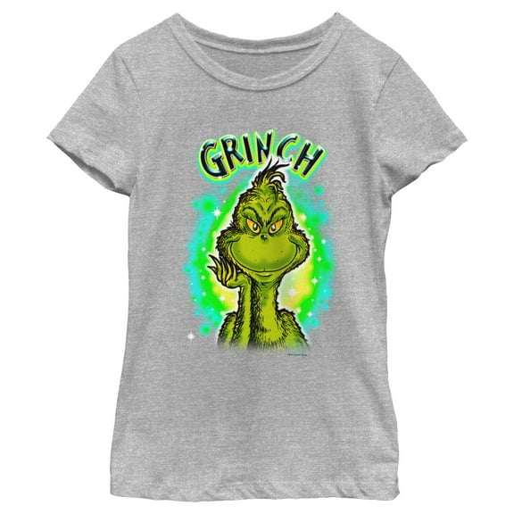 Girl's Dr. Seuss Airbrush Grinch  Graphic T-Shirt