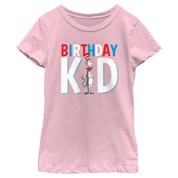 Girl's Dr. Seuss Cat in the Hat Birthday Kid  Graphic T-Shirt