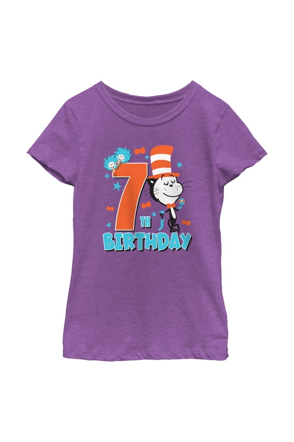 Girl's Dr. Seuss Cat in the Hat and Friends Birthday  Graphic T-Shirt