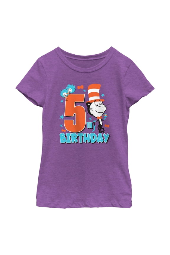 Girl's Dr. Seuss Cat in the Hat and Friends Birthday  Graphic T-Shirt