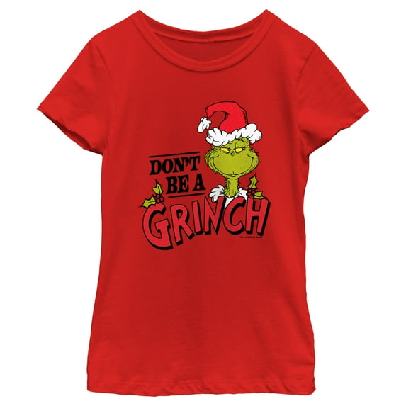 Girl's Dr. Seuss Christmas Don't Be a Grinch Graphic T-Shirt