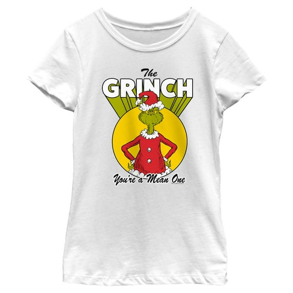 Girl's Dr. Seuss Christmas Grinch You're a Mean One Graphic T-Shirt