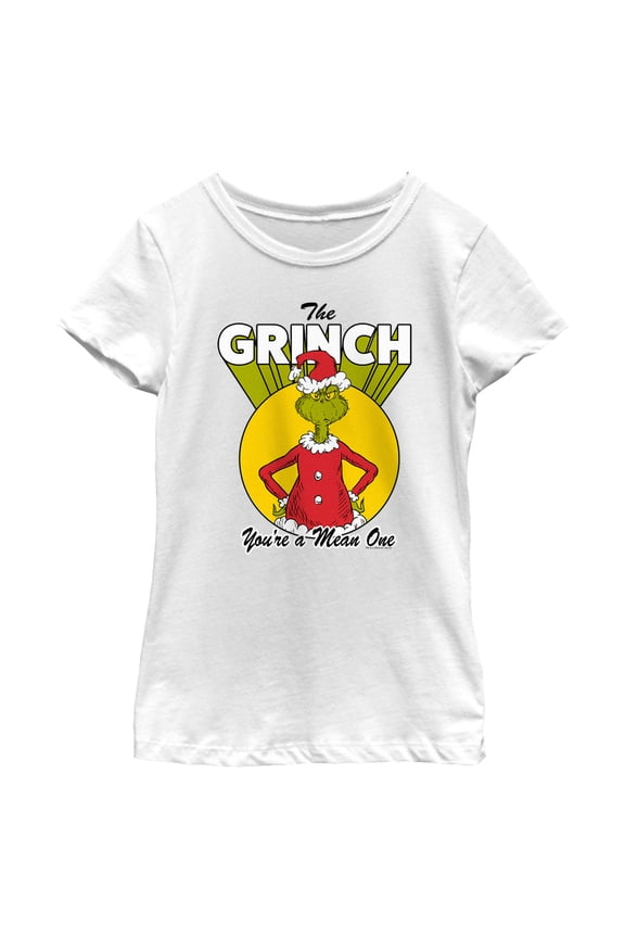 Girl's Dr. Seuss Christmas Grinch You're a Mean One Graphic T-Shirt
