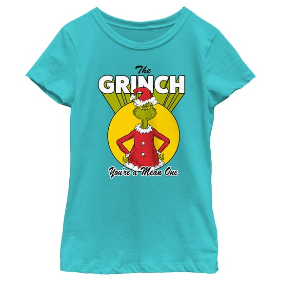 Girl's Dr. Seuss Christmas Grinch You're a Mean One Graphic T-Shirt
