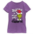 thumbnail image 1 of Girl's Dr. Seuss Christmas Grinch You're a Mean One Portrait  Graphic T-Shirt, 1 of 4