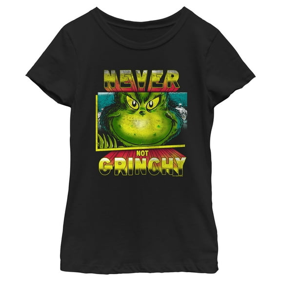 Girl's Dr. Seuss Distressed Never Not Grinchy  Graphic T-Shirt