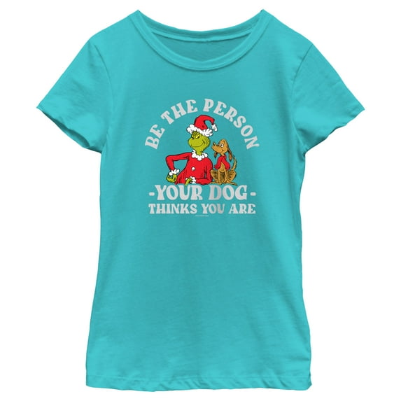 Girl's Dr. Seuss Grinch Christmas Be the Person Graphic T-Shirt