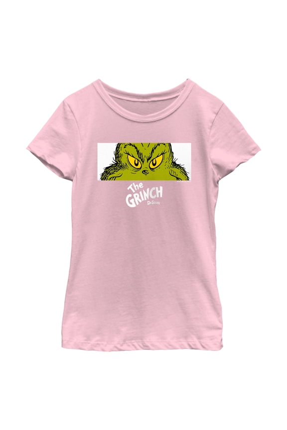 Girl's Dr. Seuss Grinch Eyes Graphic Crop T-Shirt