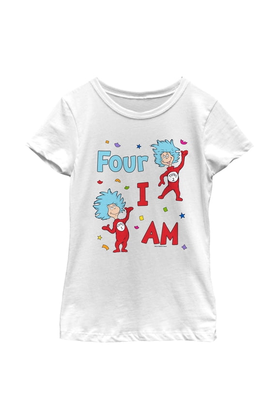 Girl's Dr. Seuss Thing One and Thing Two Birthday  Graphic T-Shirt