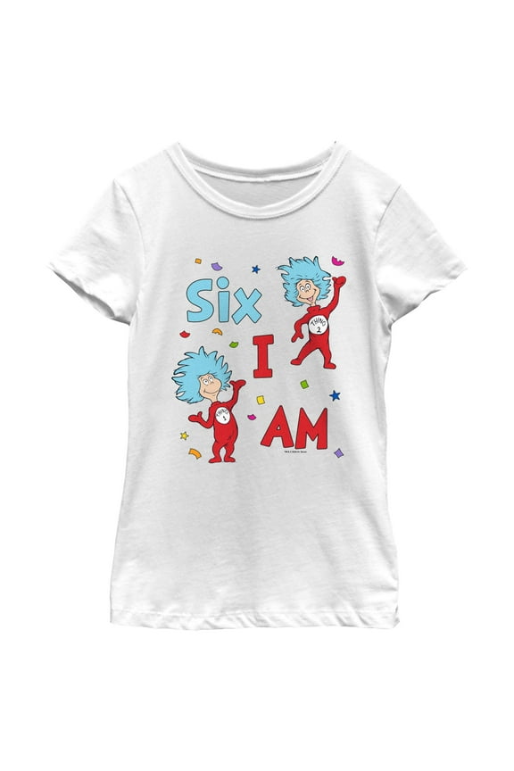 Girl's Dr. Seuss Thing One and Thing Two Birthday  Graphic T-Shirt