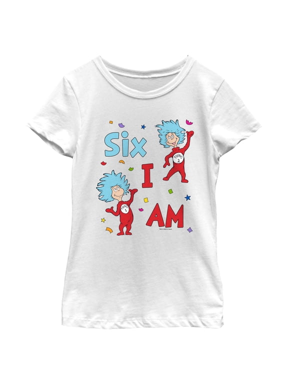 Girl's Dr. Seuss Thing One and Thing Two Birthday Graphic T-Shirt