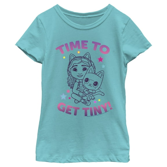 Girl's DreamWorks: Gabby's Dollhouse Gabby Pandy Time to get Tiny  Graphic Tee Tahiti Blue Small