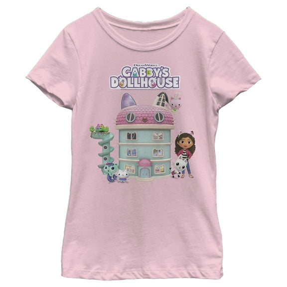 Girl's DreamWorks: Gabby's Dollhouse Purrfect Dollhouse Graphic Tee Light Pink Small