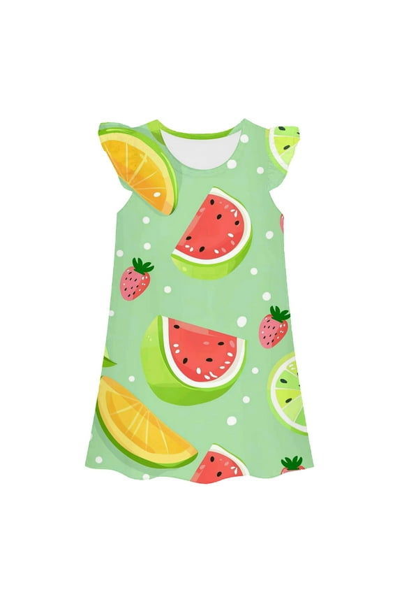 Girl's Dresses Summer Casual Sleeveless Loose Fit Home Wear Comfortable Kids Clothes