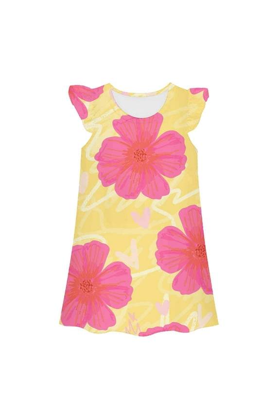 Girl's Dresses Summer Casual Sleeveless Loose Fit Home Wear Comfortable Kids Clothes