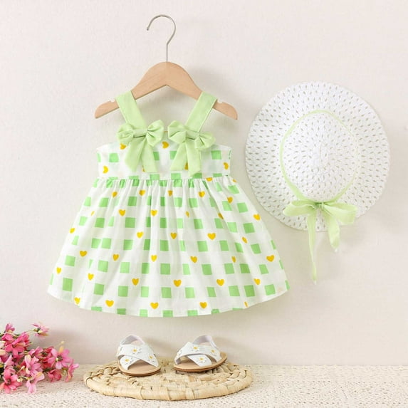 Girl's Dresses Summer Floral Ruched Sleeveless Kids Clothes