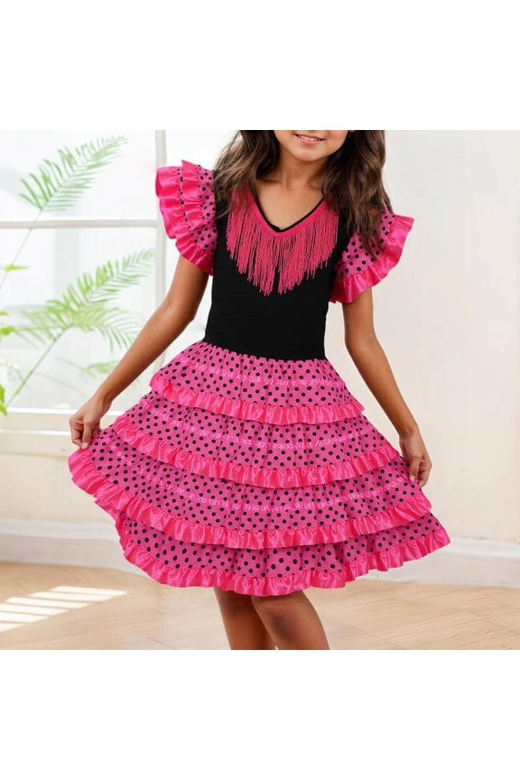 Girl's Dresses V Neck Casual Wear Everyday Comfort Fits Versatile Summer Kids Clothing