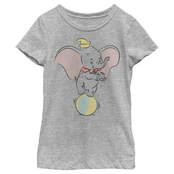 Girl's Dumbo Balancing Act  Graphic Tee Athletic Heather X Large