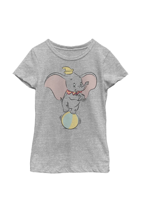 Girl's Dumbo Balancing Act Graphic Tee Athletic Heather X Small