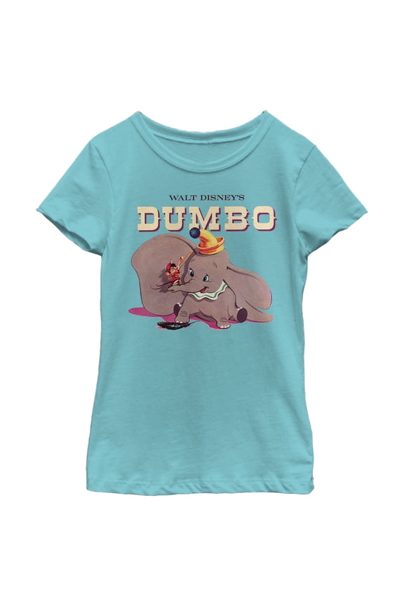 Girl's Dumbo Circus Act Graphic Tee Tahiti Blue Large