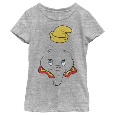 Girl's Dumbo Large Portrait  Graphic Tee Athletic Heather X Small