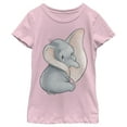 thumbnail image 1 of Girl's Dumbo Looking Back Elephant Portrait Pose Graphic Tee Light Pink X Small, 1 of 4