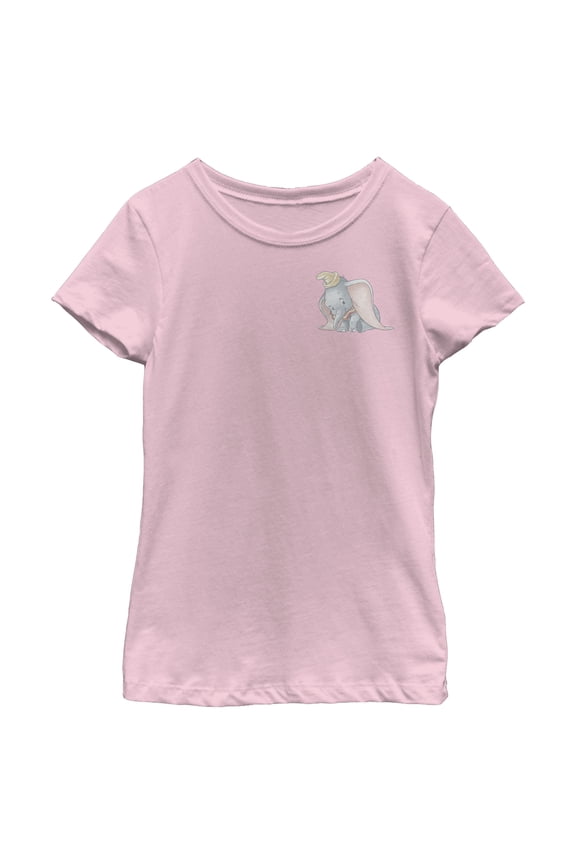 Girl's Dumbo Pocket Hit Graphic Tee Light Pink Medium