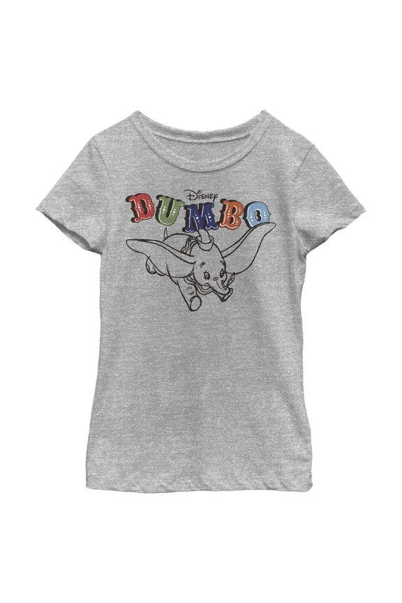 Girl's Dumbo Soaring Graphic Tee Athletic Heather X Small