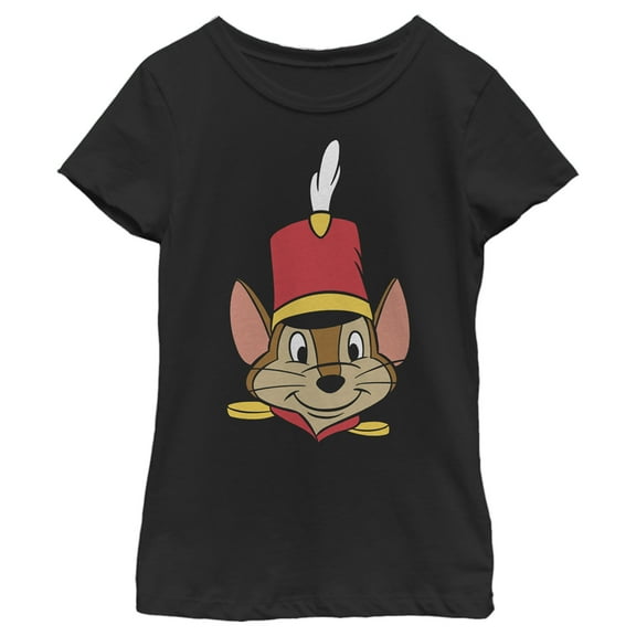 Girl's Dumbo Timothy Q. Mouse  Graphic Tee Black Small