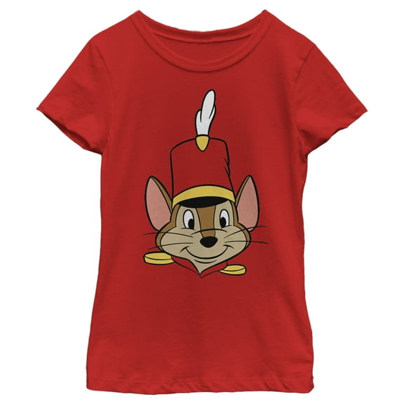 Girl's Dumbo Timothy Q. Mouse  Graphic Tee Red Small