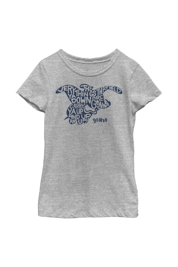 Girl's Dumbo Up and Up Graphic Tee Athletic Heather X Small