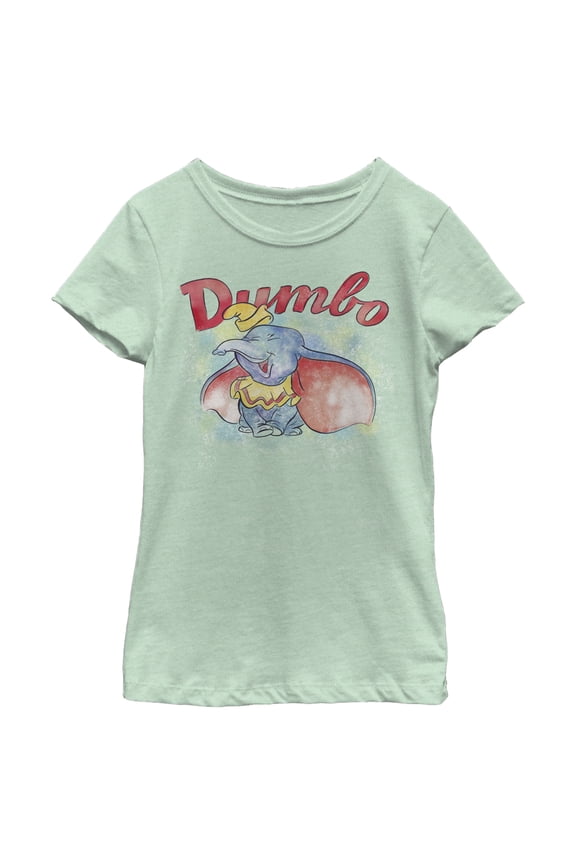 Girl's Dumbo Watercolor Graphic Tee Mint X Large