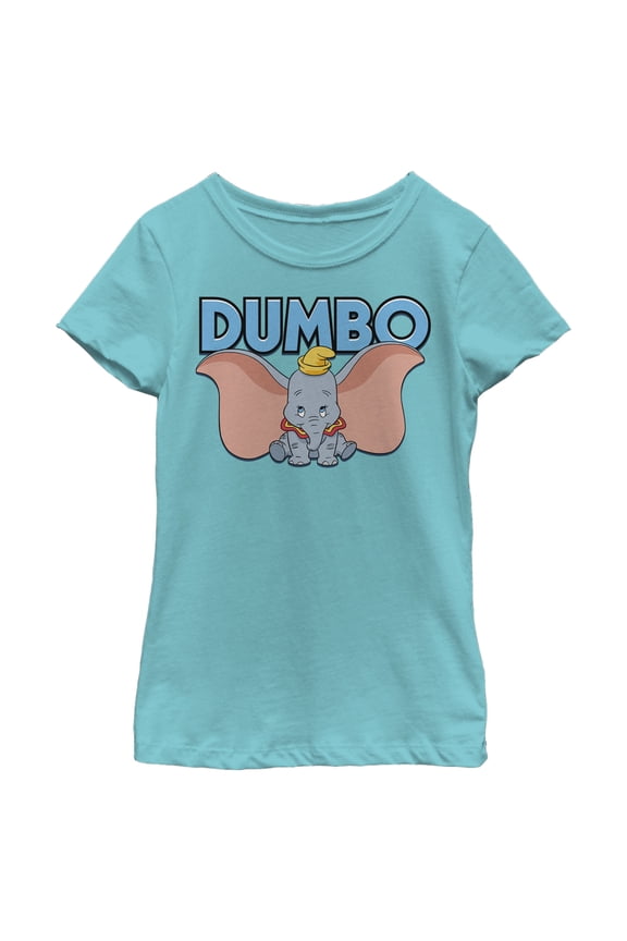 Girl's Dumbo Wide Open Graphic Tee Tahiti Blue Medium