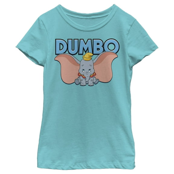 Girl's Dumbo Wide Open  Graphic Tee Tahiti Blue X Large