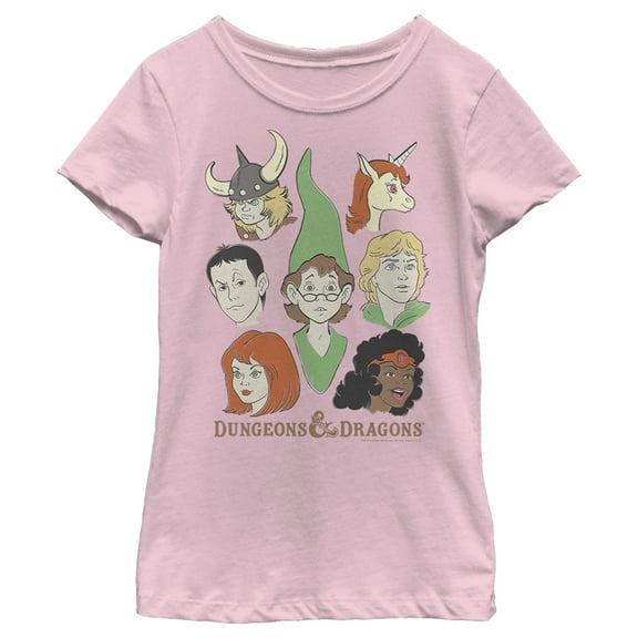 Girl's Dungeons & Dragons Cartoon Favorite Players Graphic Tee Light Pink Medium