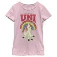 thumbnail image 1 of Girl's Dungeons & Dragons Uni Unicorn Rainbow Cartoon Graphic Tee Light Pink X Large, 1 of 4