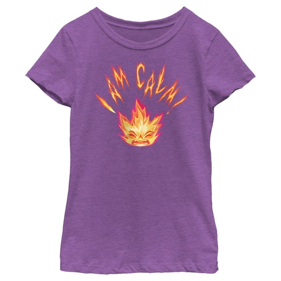 Girl's Elemental Ember I am Calm Graphic Tee Purple Berry Large