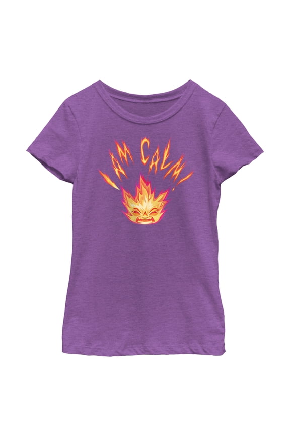 Girl's Elemental Ember I am Calm Graphic Tee Purple Berry Large
