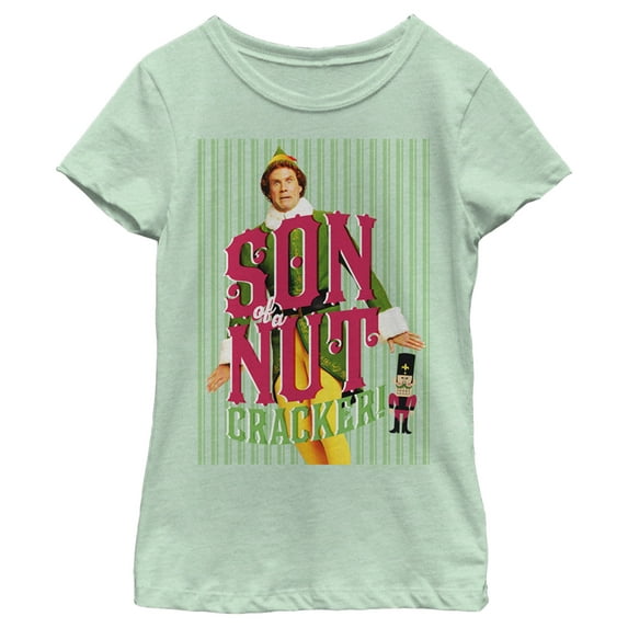 Girl's Elf Buddy Son of a Nutcracker Graphic Tee Mint Medium