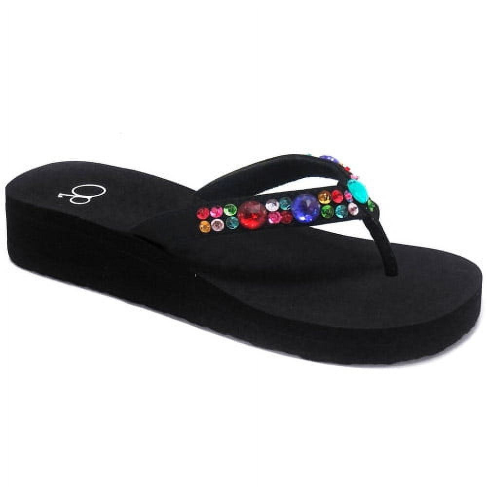 Girl s Embellished Multi Stone EVA Flip Fl Walmart
